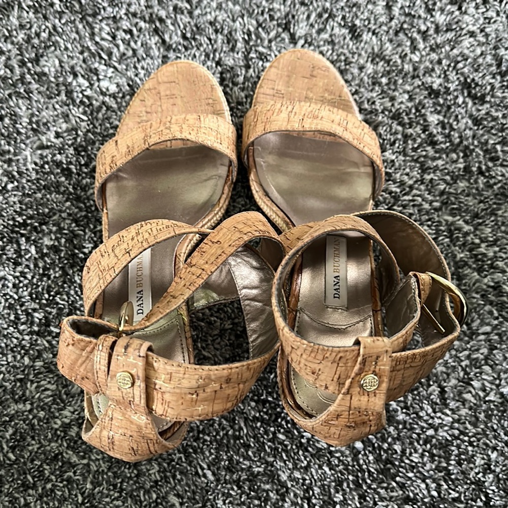 Dana Buchman wrap wedge sandal.